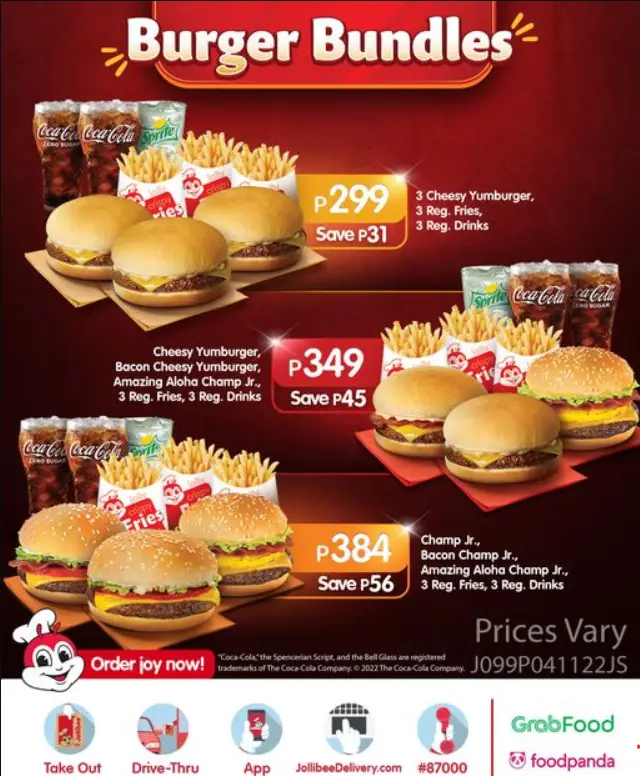 Jollibee Burgers Menu