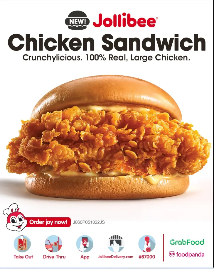 Jollibee Chicken Sandwich Menu