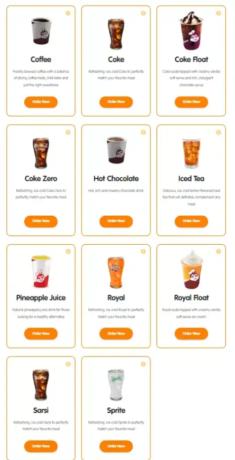 Jollibee Beverages Menu Philippines Prices 2024