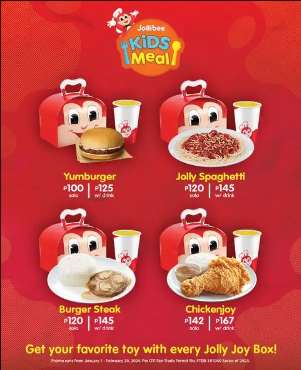 Jollibee Joy at Home Birthday Menu Philippines Prices 2024