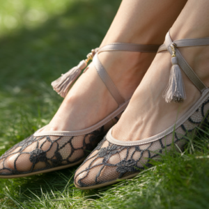 Elegant White Lace Flats