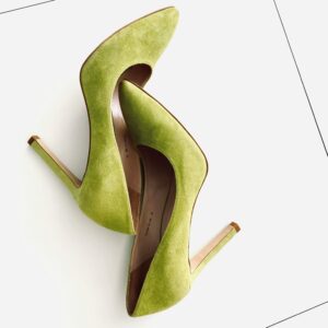 Vibrant Green Suede Stilettos