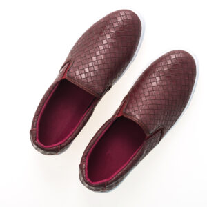 Textured Maroon Loafers