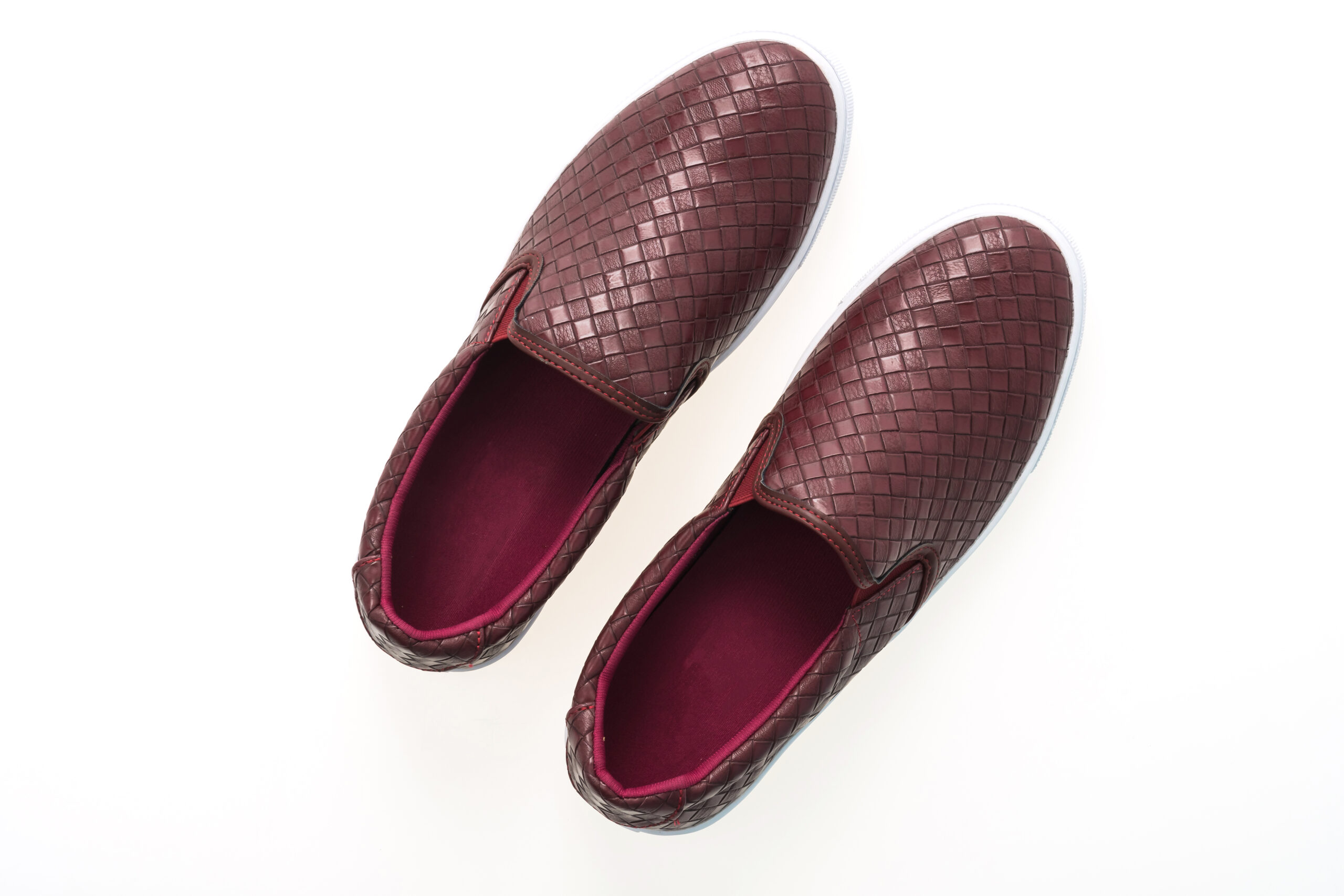 Textured Maroon Loafers